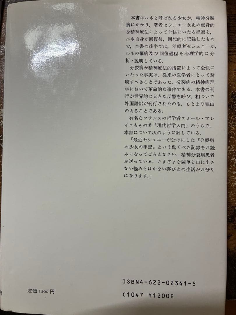 精神分裂病の少女の手記