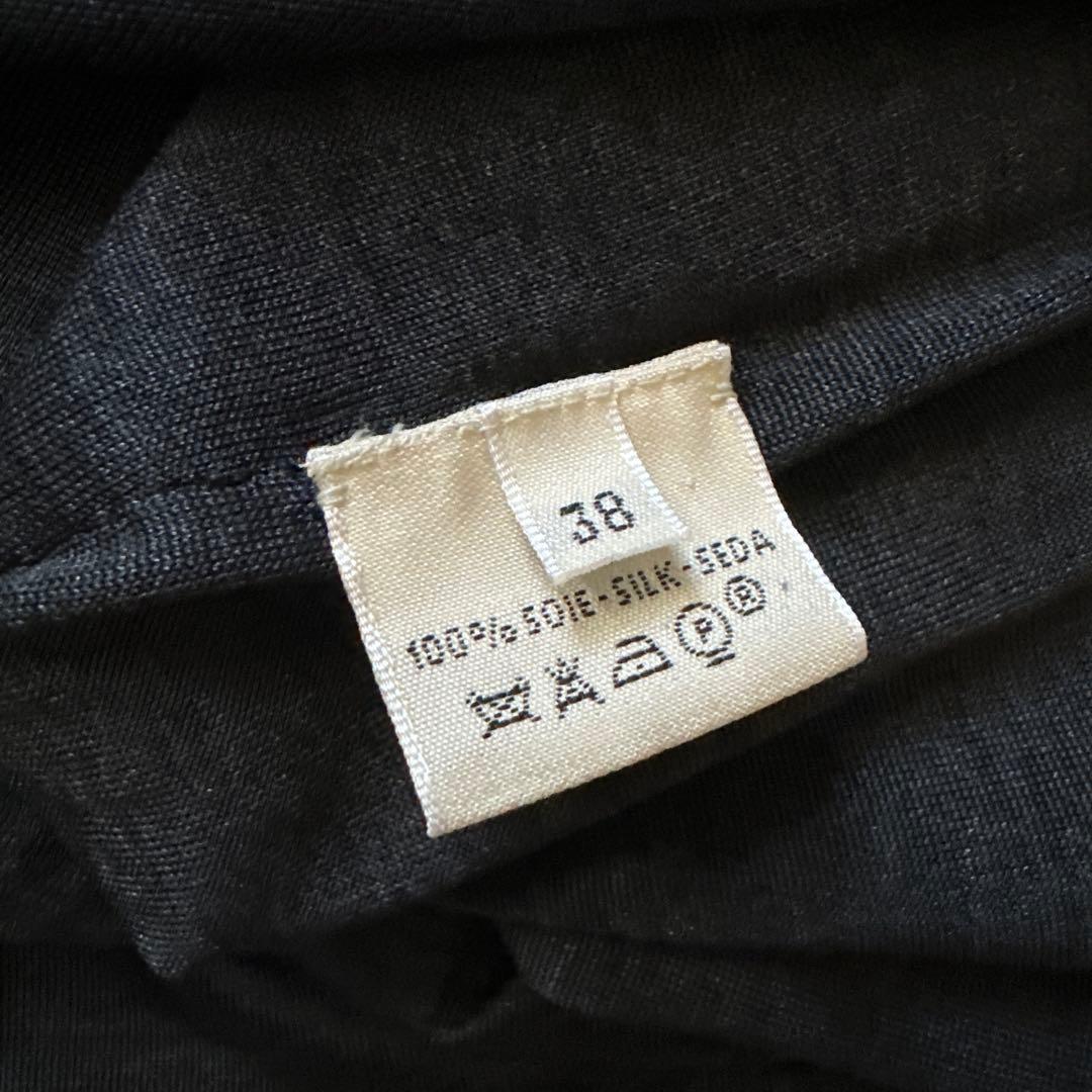 HERMES エルメス　総シルク　ノースリーブワンピース 38