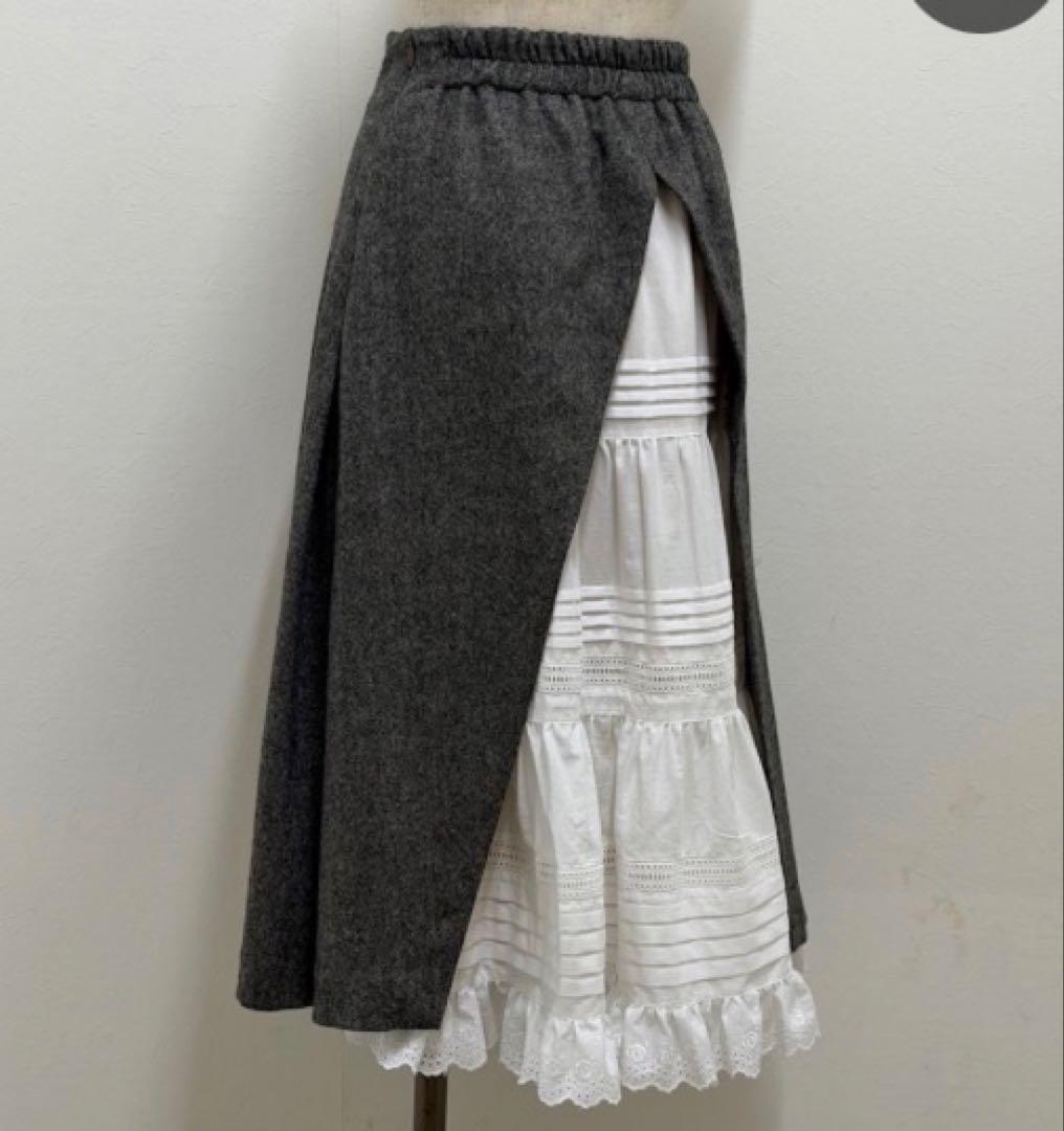 新品　yukiemon クレープスカート　ブラウン　M
