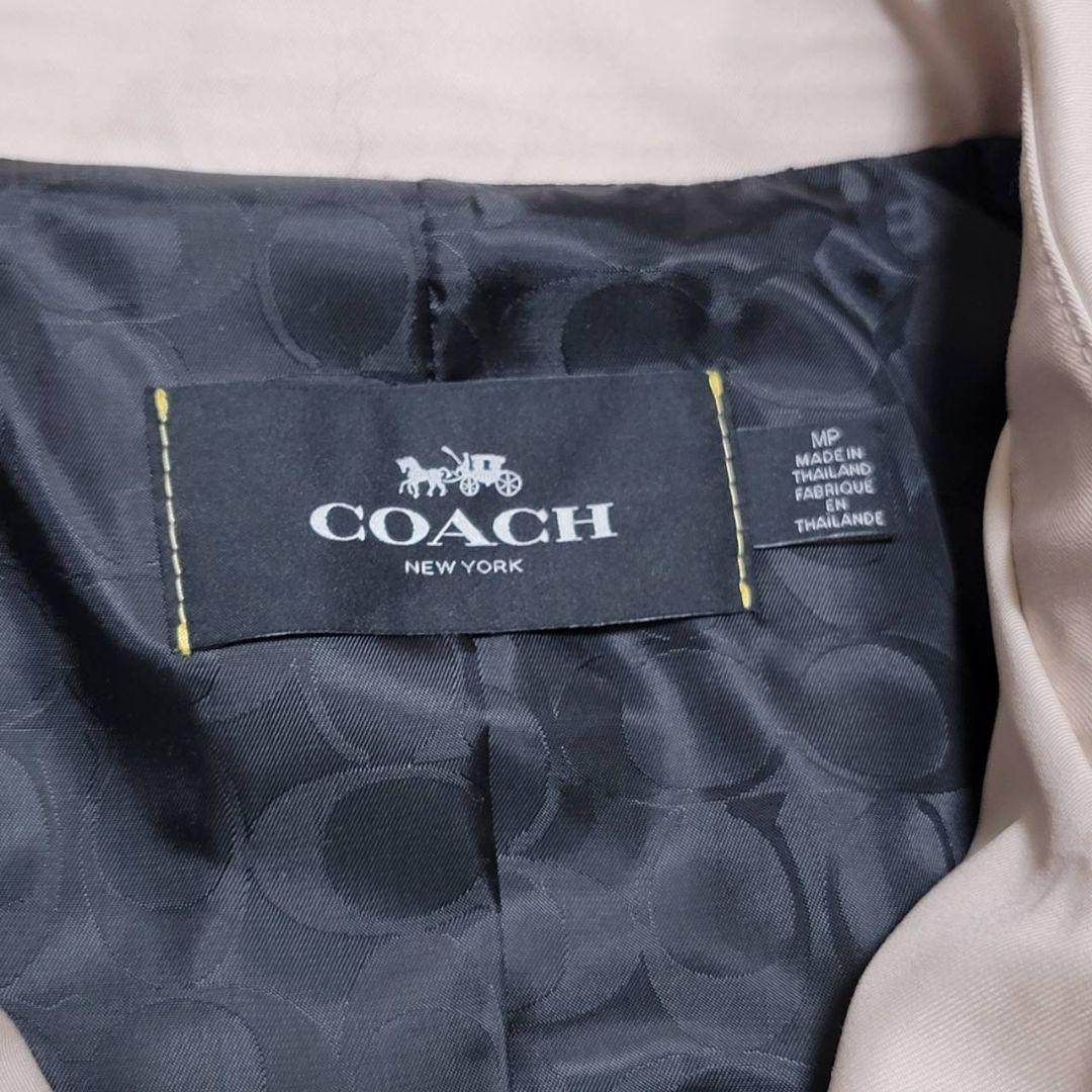 極美品☆COACH　トレンチコート　シグネチャー　総柄　ベルト　チャーム付