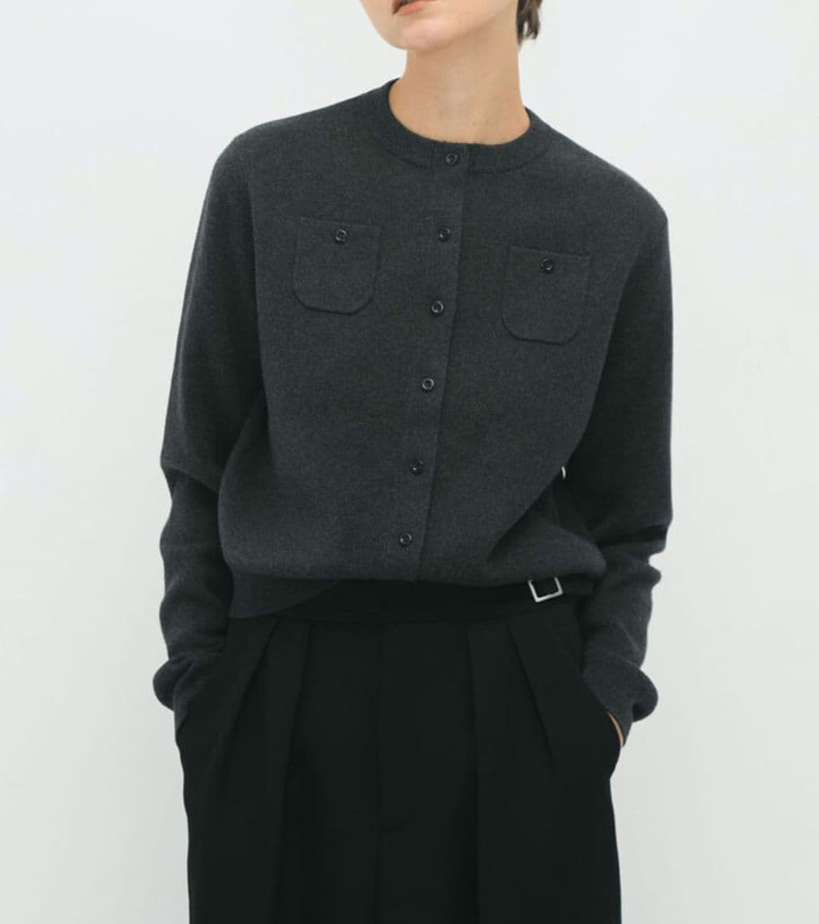 CABaN　キャバン　コットンカシミヤ クルーネックカーディガン　S