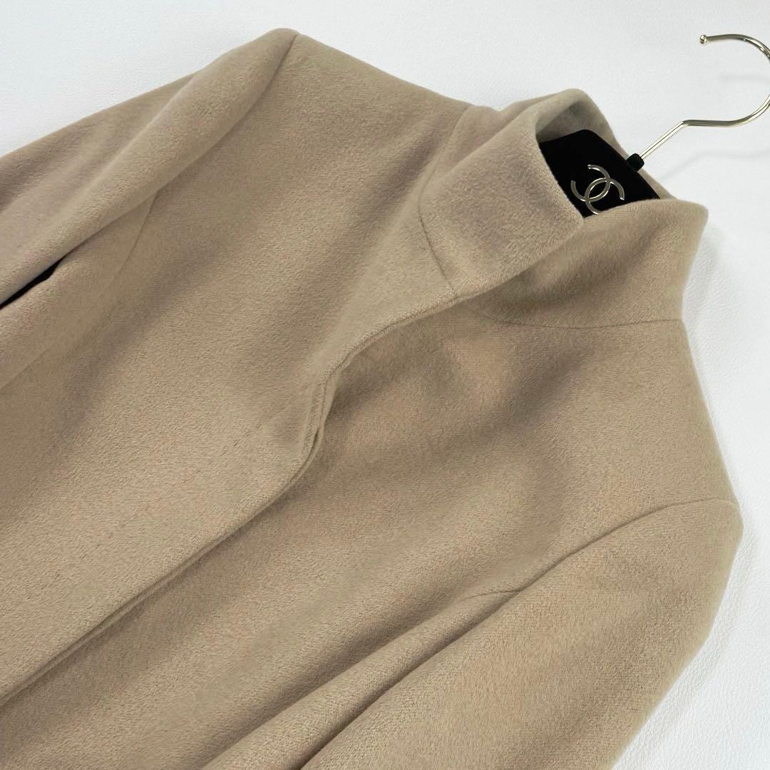 美品✨アナイ 高級アンゴラ混 ベルテッドコート スタンドカラー 比翼 ベージュ