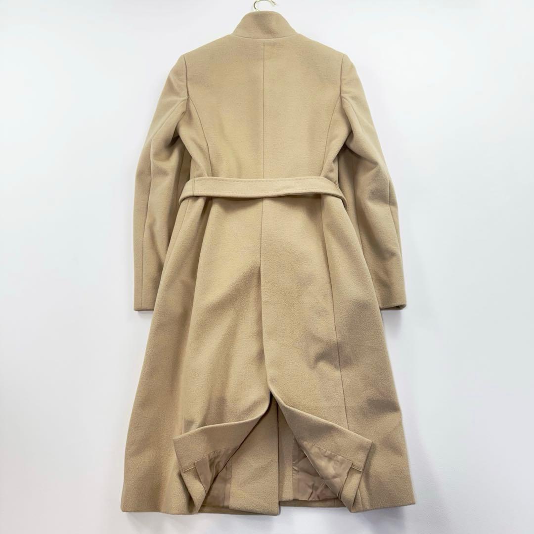 美品✨アナイ 高級アンゴラ混 ベルテッドコート スタンドカラー 比翼 ベージュ