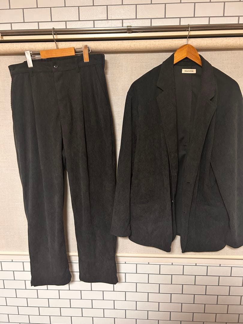 FREAK’S STOREコーデュロイ セットアップ　チャコールグレー