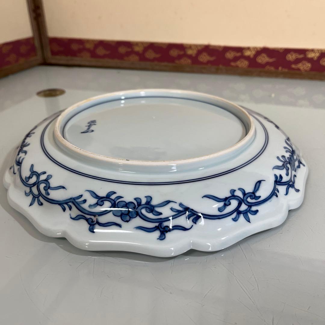 源右衛門　古伊万里風錦唐花　大皿25㎝