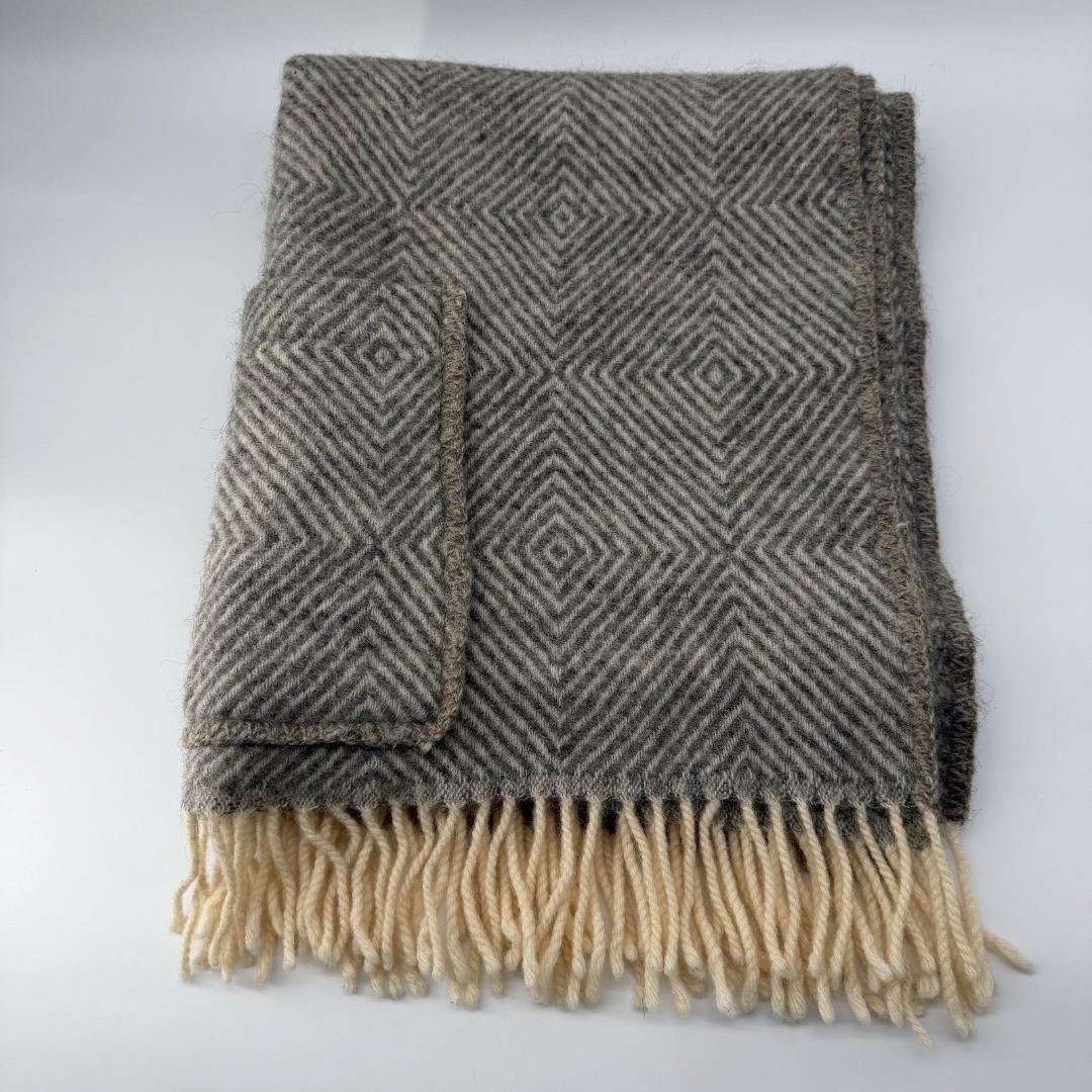 15466✨美品✨ラプアンカンクリ HEMLIN ウール ストール ヘリンボーン