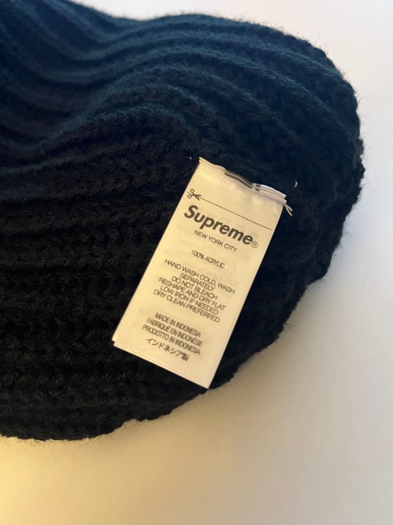 帽子 supreme Chunky Rib Classic Logo Beanie