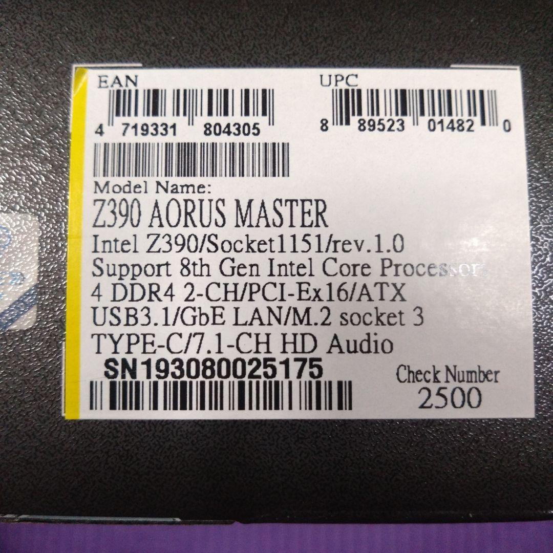 未使用品:Z390 AORUS MASTER マザーボード