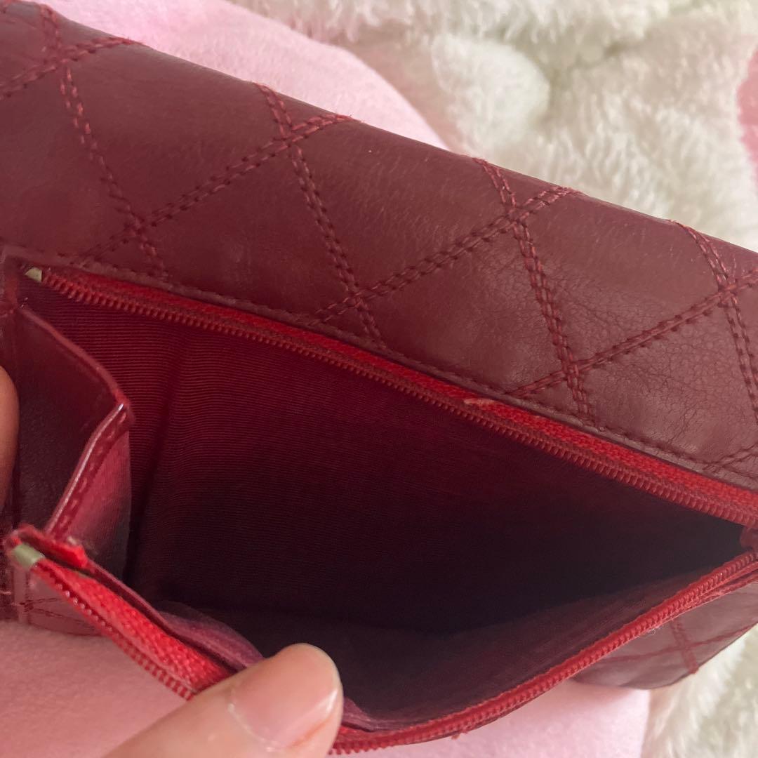 CHANEL ワインレッド 二つ折り財布