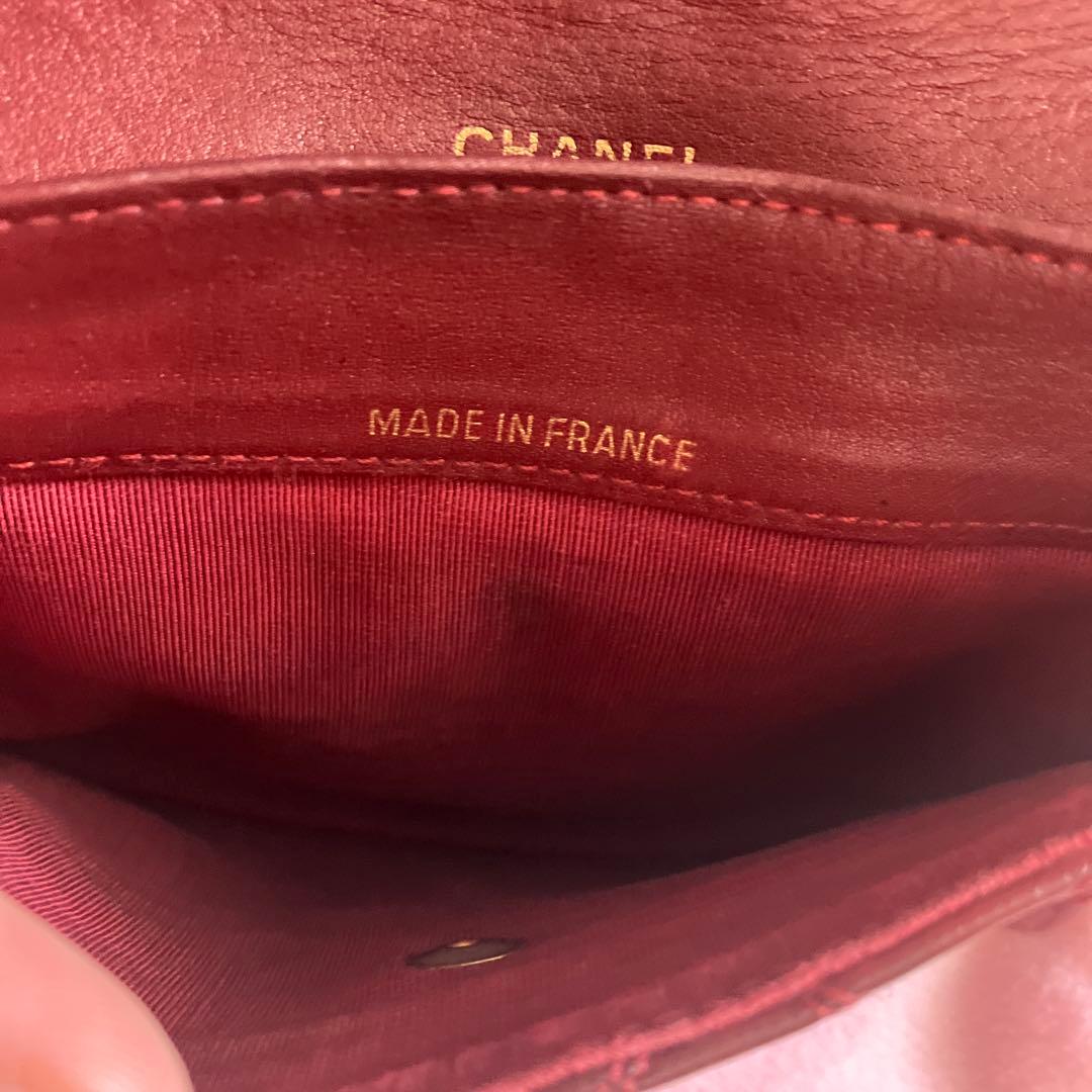 CHANEL ワインレッド 二つ折り財布