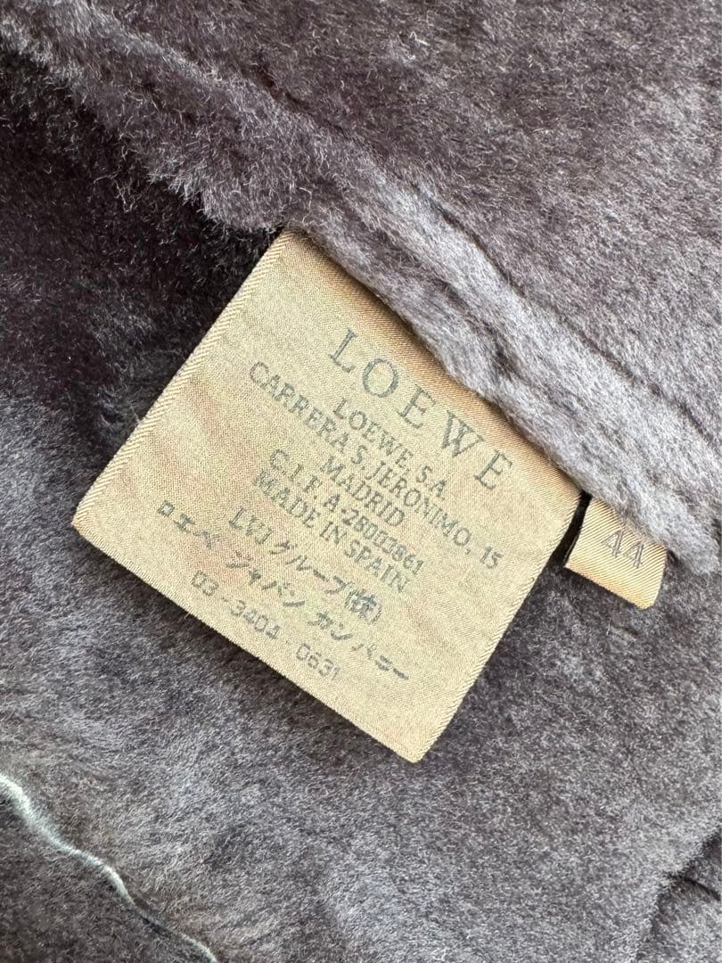 ロエベ LOEWEムートンロングコート レディース 44グレー