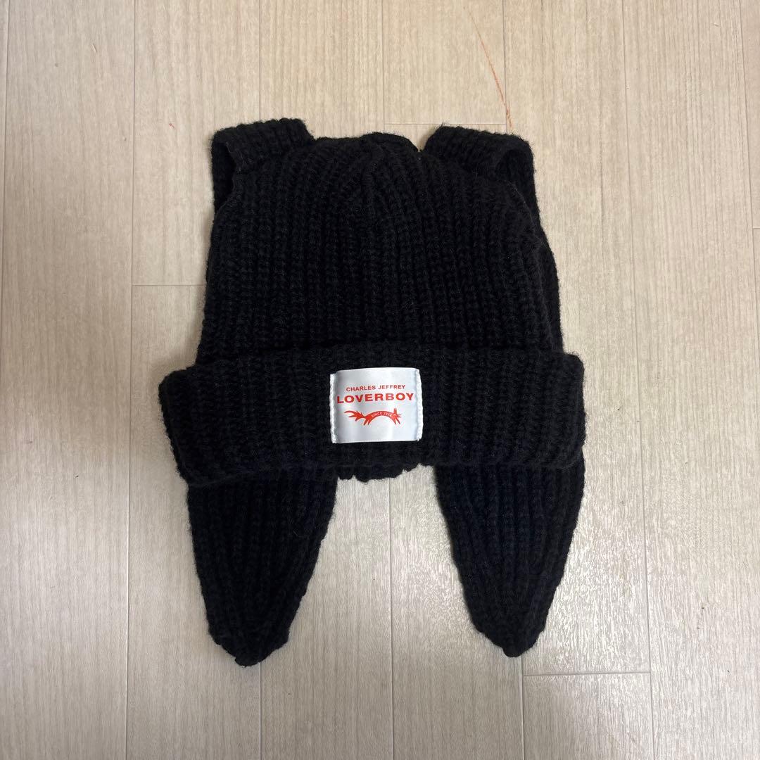 確実正規品 CHARLES JEFFREY LOVERBOY 耳付きニット帽