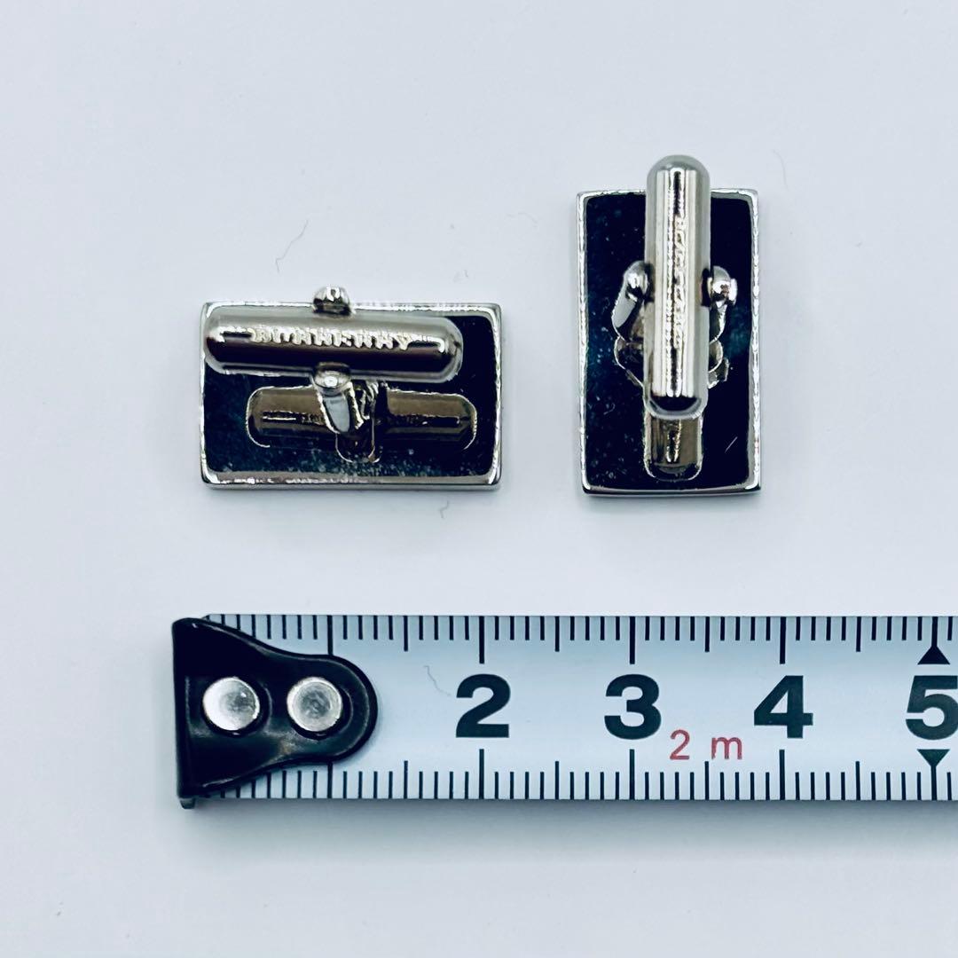 【美品】バーバリー カフリンクス シルバー スクエア ナイト&チェック柄 希少