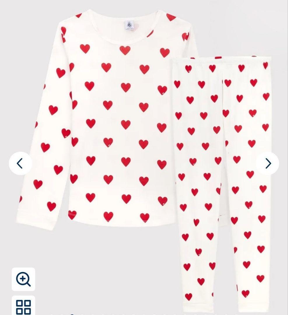 新品・タグ付　PETIT BATEAU ハート柄パジャマ 18ans