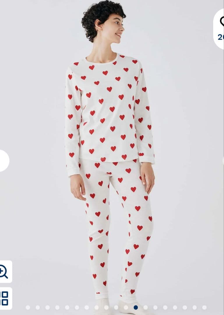 新品・タグ付　PETIT BATEAU ハート柄パジャマ 18ans
