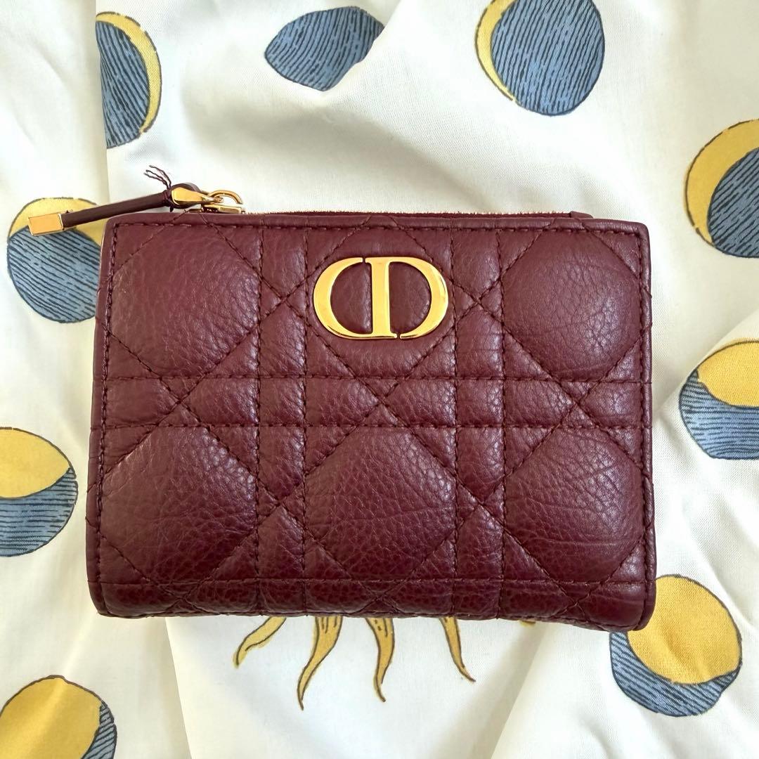 美品⭐︎Dior Caro Dahlia ウォレット　カナージュ カーフスキン
