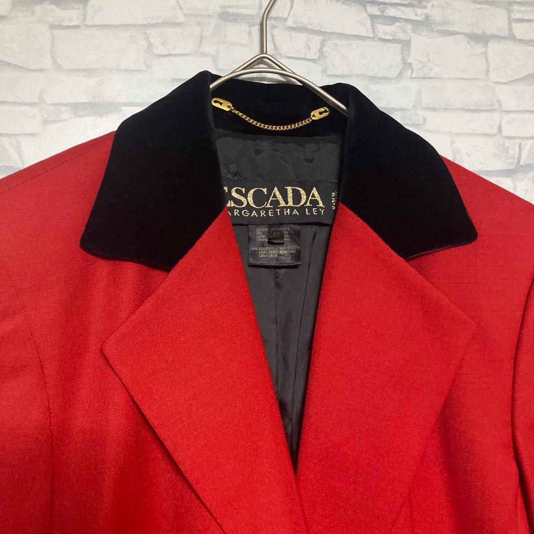 ESCADA エスカーダ　レッド テーラードジャケット M フォーマル　金ボタン