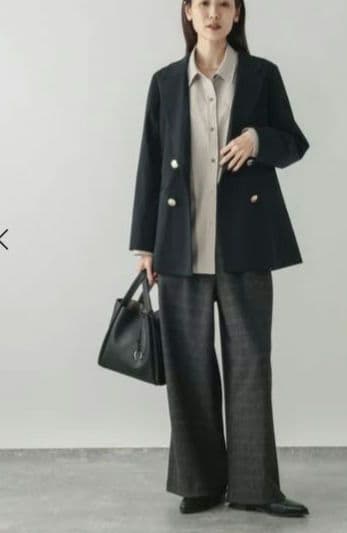 ウツクシルエットダブルジャケット ネイビー