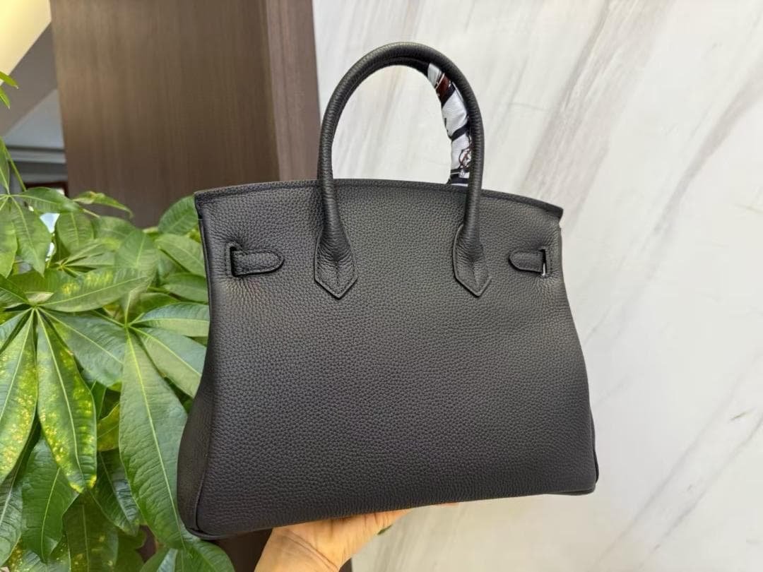 人気品 黒 レザー ハンドバッグ バーキン30