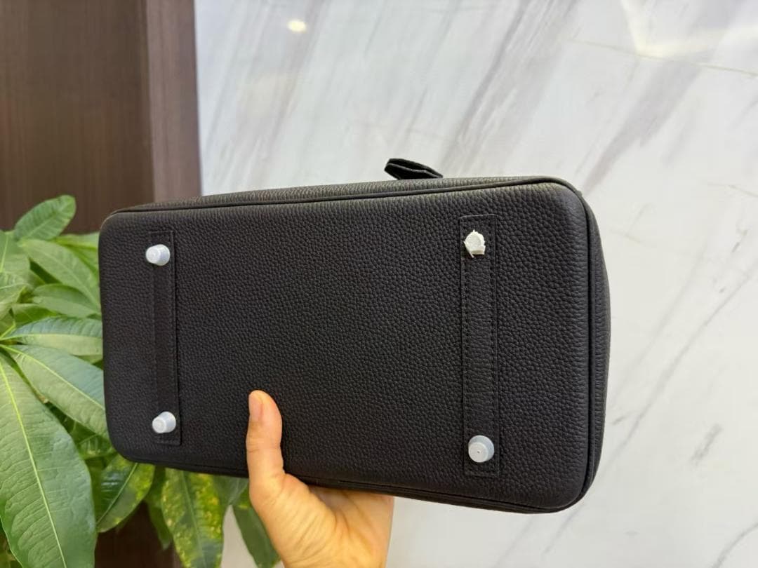 人気品 黒 レザー ハンドバッグ バーキン30