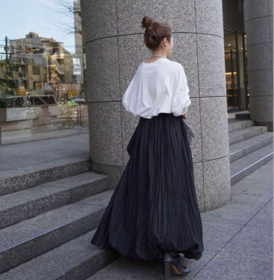 ETRE TOKYO ワッシャープリーツアシンメトリースカート ブラック エトレ