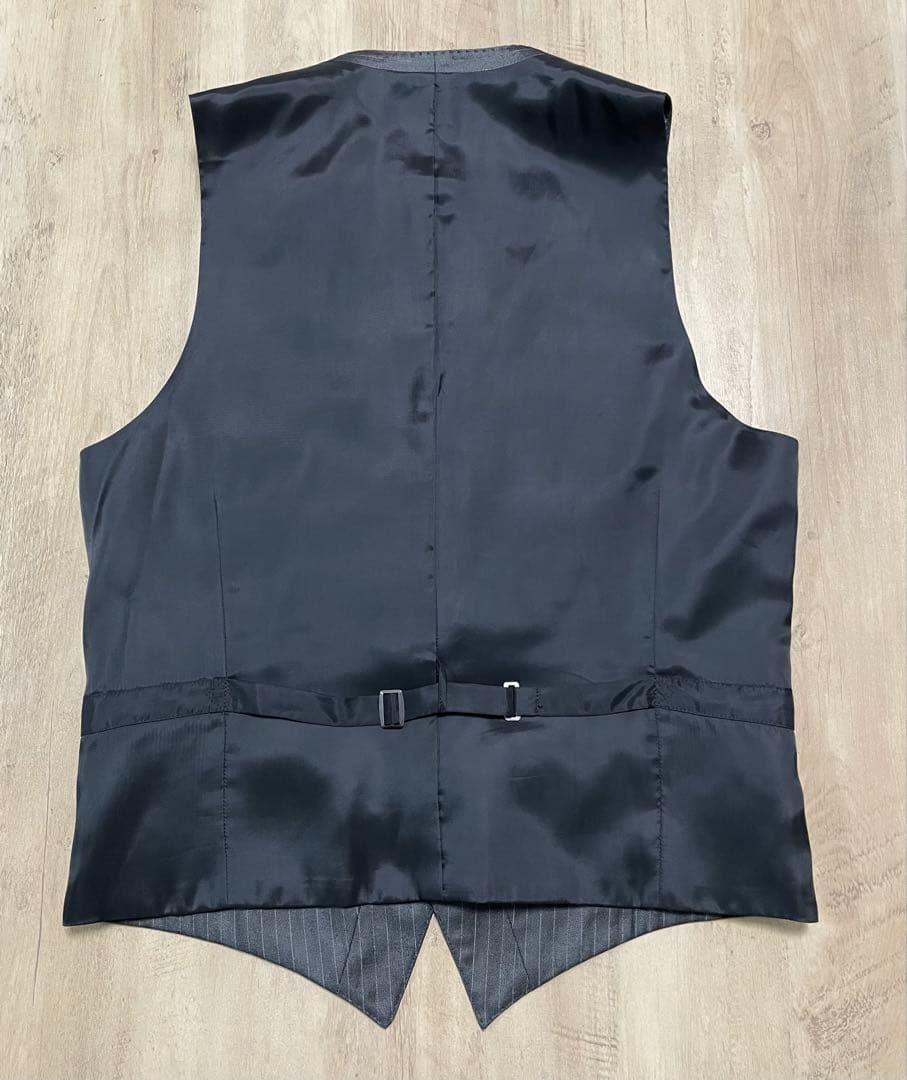 BURBERRY BLACK LABEL グレー　ストライプ　ジレ　ベスト