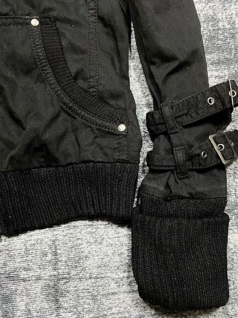 Y2Kパンク ロック ハイネック ジャケット 黒 V系 地雷系 ボンテージ