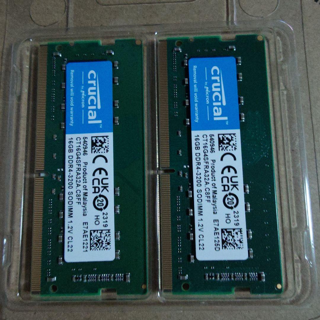 Crucial 32GB DDR4-3200 SODIMM 16GB×2
