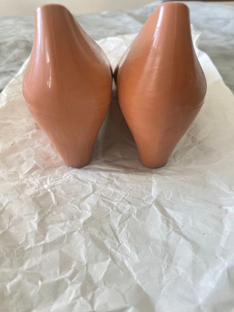GUCCI ラバーレインシューズ　ピンクべージュ　ウェッジソール　25cm