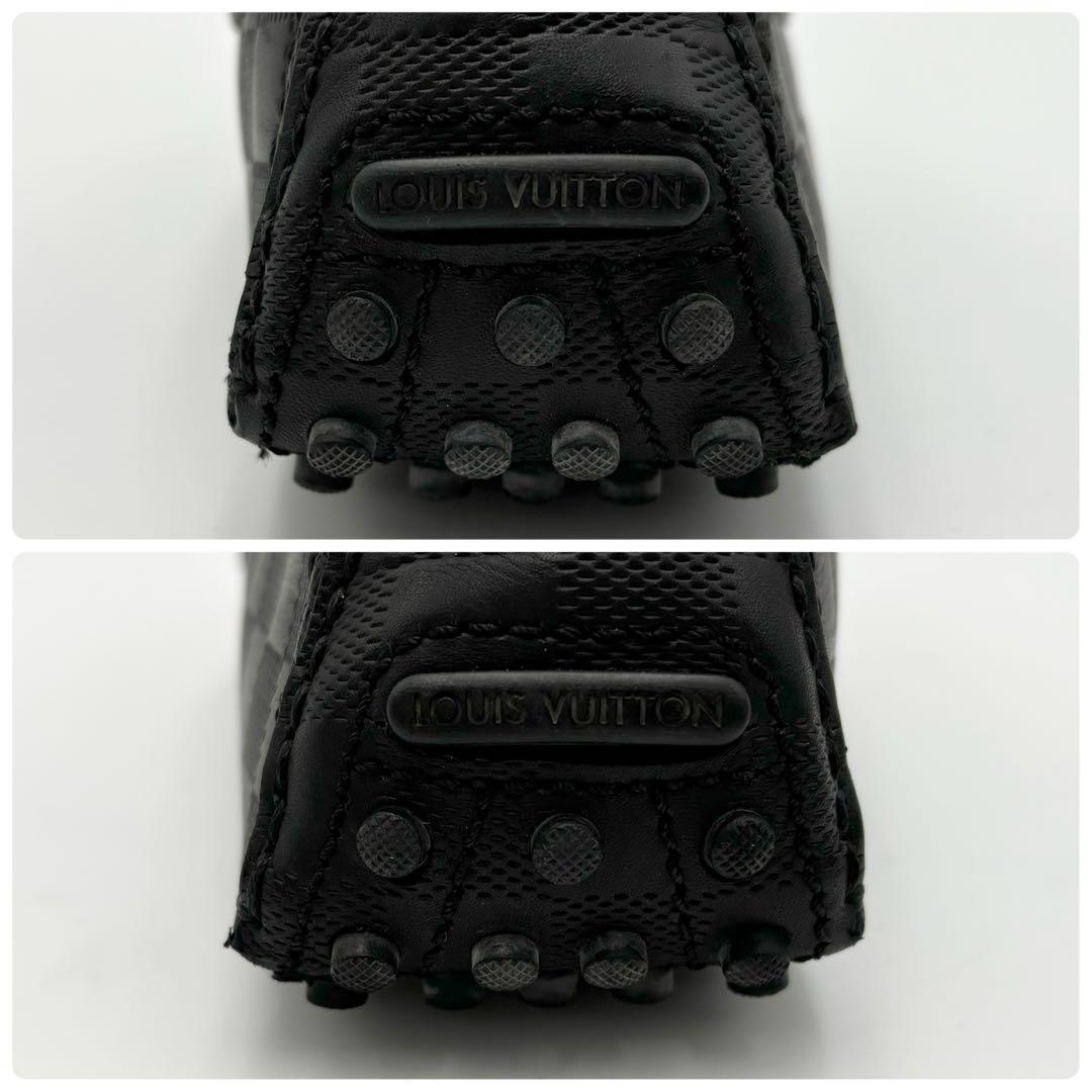 極美品 LOUIS VUITTON ダミエ モカシン ドライビングシューズ 黒
