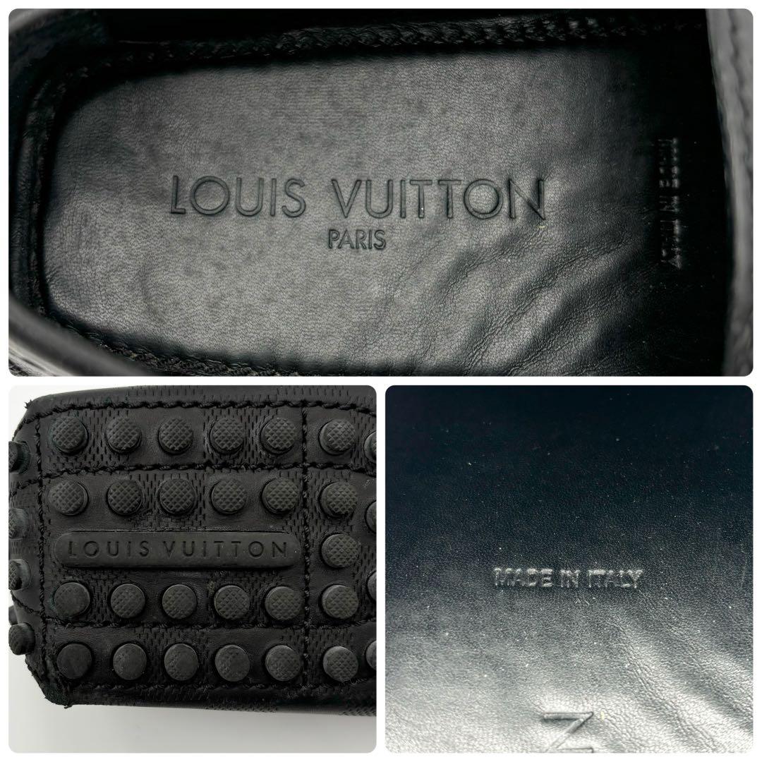 極美品 LOUIS VUITTON ダミエ モカシン ドライビングシューズ 黒