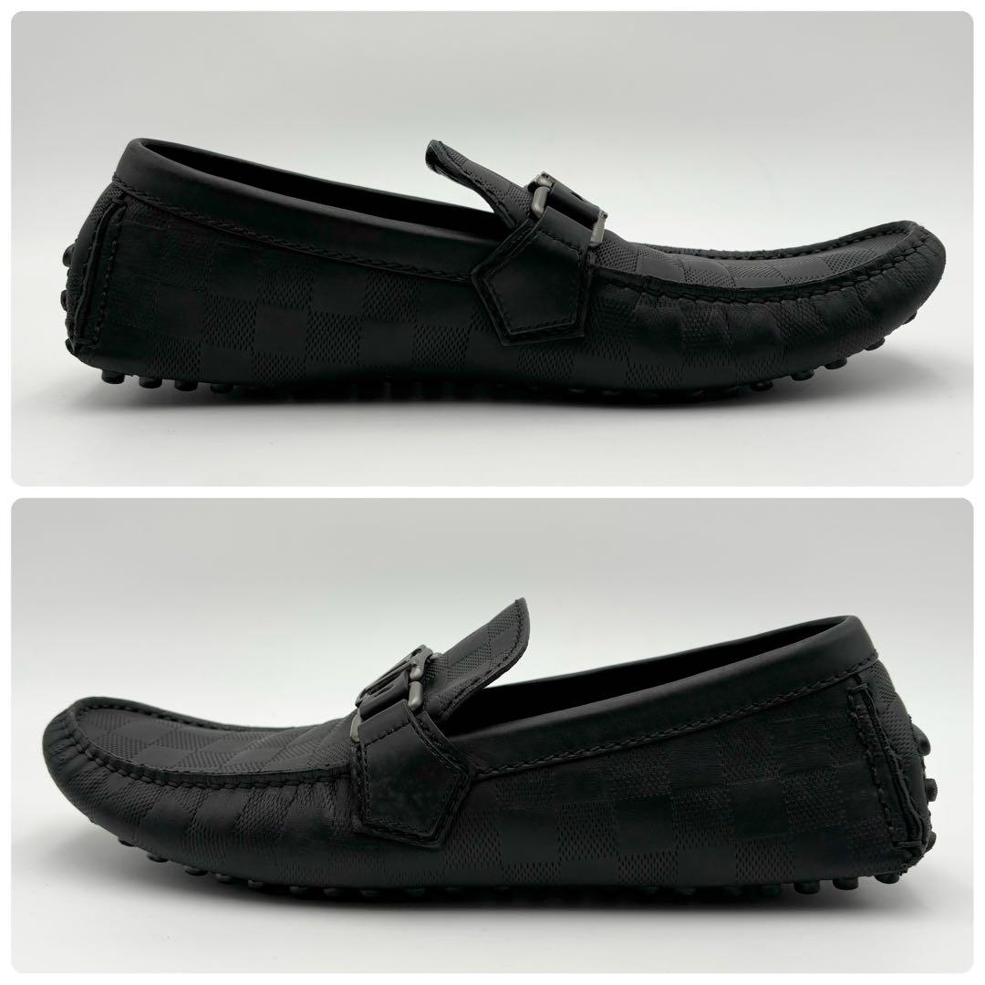 極美品 LOUIS VUITTON ダミエ モカシン ドライビングシューズ 黒