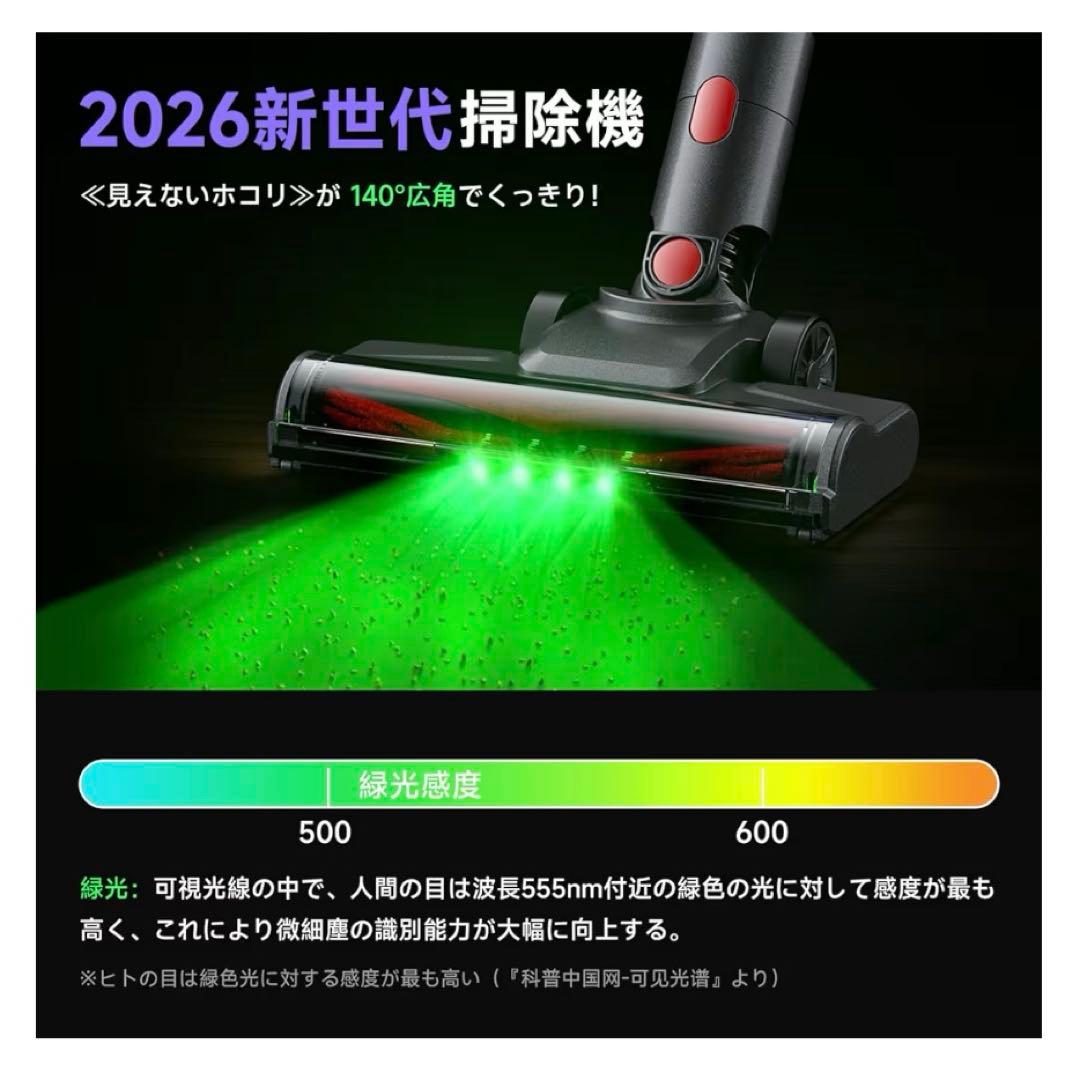 新生活に！掃除機 コードレス 強力吸引・55分連続稼働軽量 スティッククリーナー