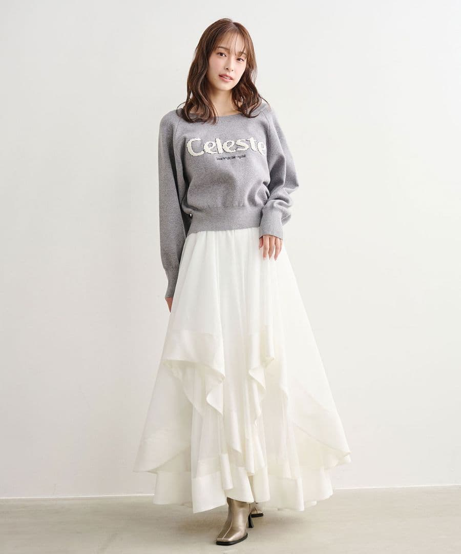 実物写真掲載 ♡大人気完売♡ ココディール ウェーブフレアオーガンジースカート