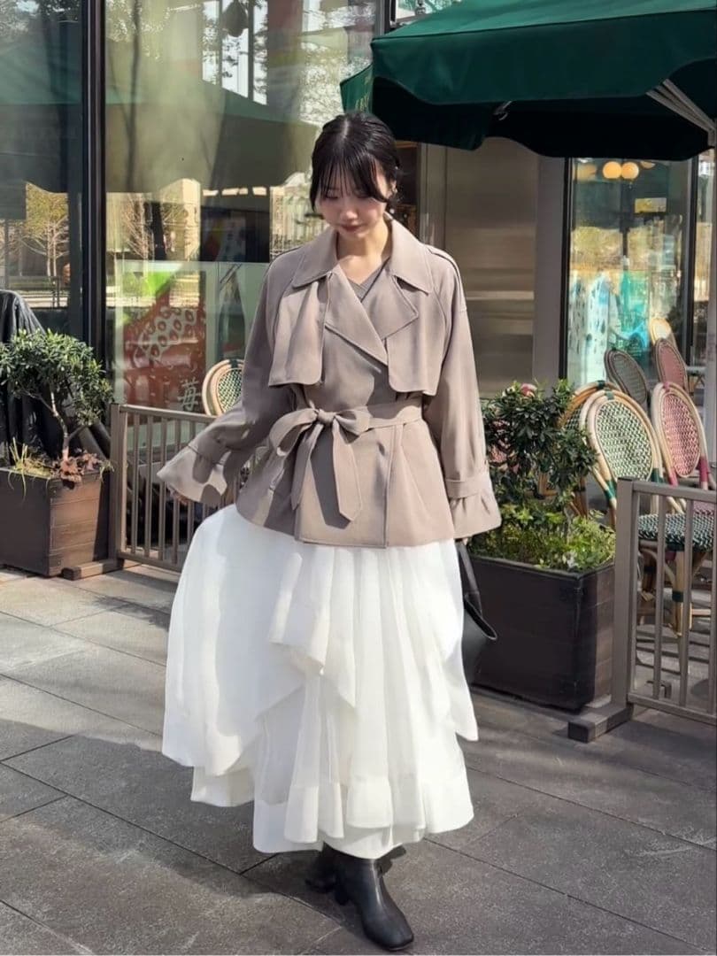 実物写真掲載 ♡大人気完売♡ ココディール ウェーブフレアオーガンジースカート