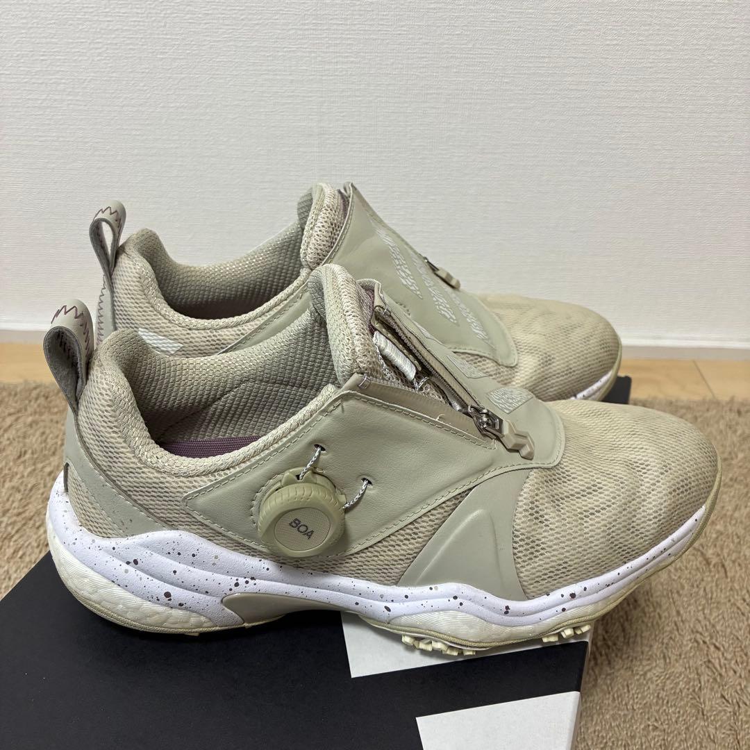 adidas ベージュ　ゴルフシューズ