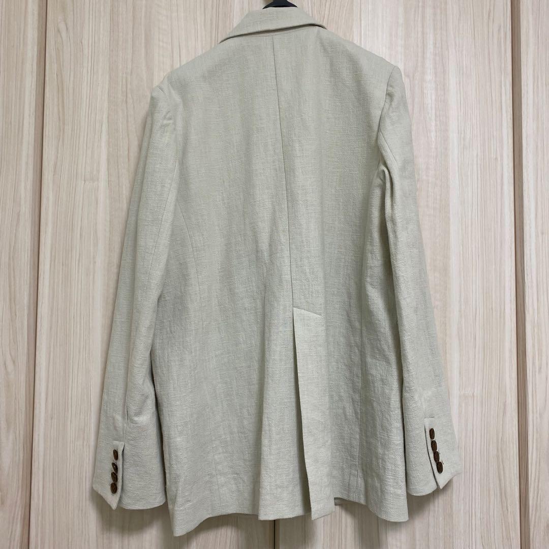 コットンリネンシングルジャケット　crewre セージアイボリー　サイズ1