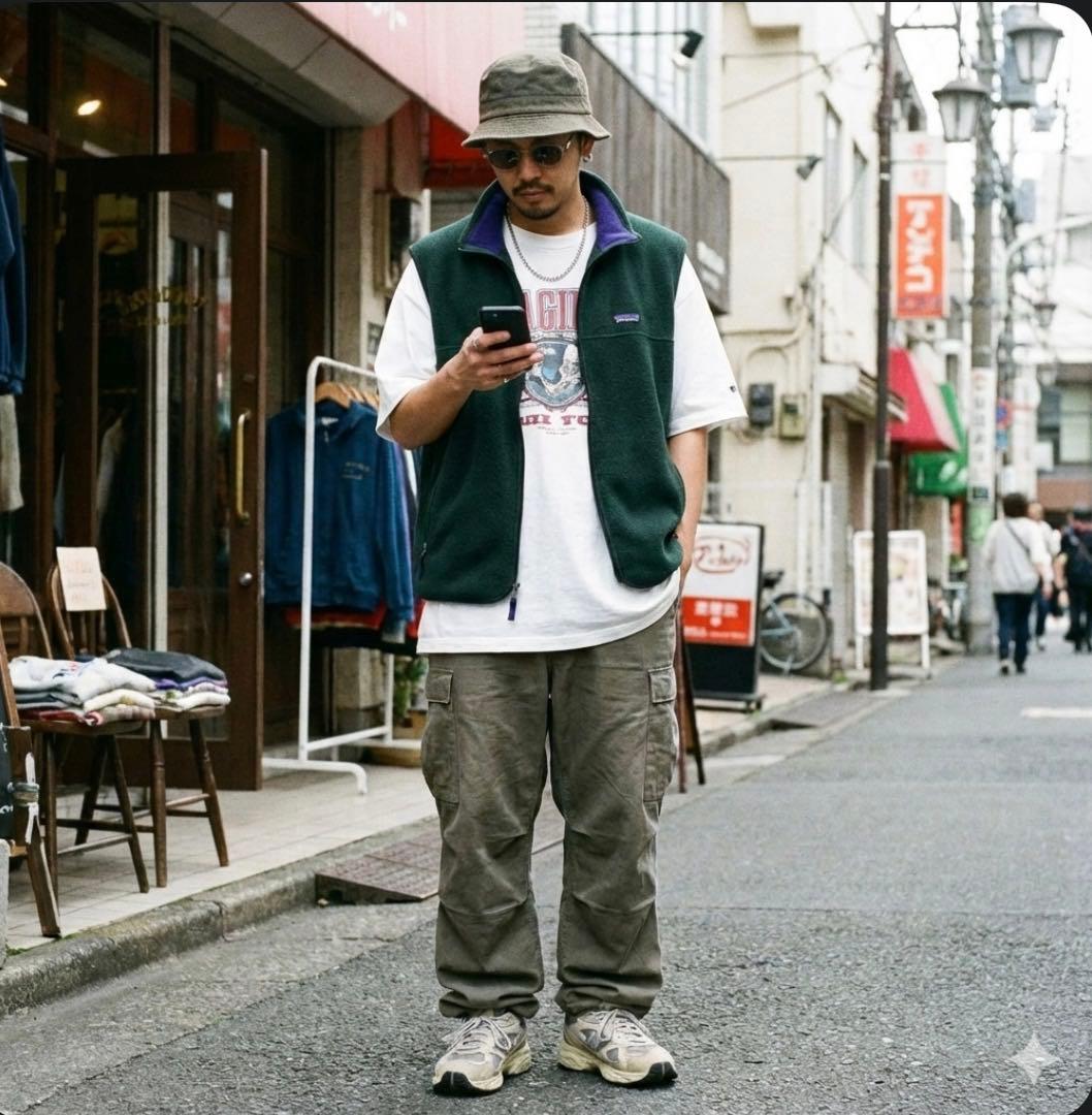【Patagonia】90s USA製 フリースベスト 深緑#489