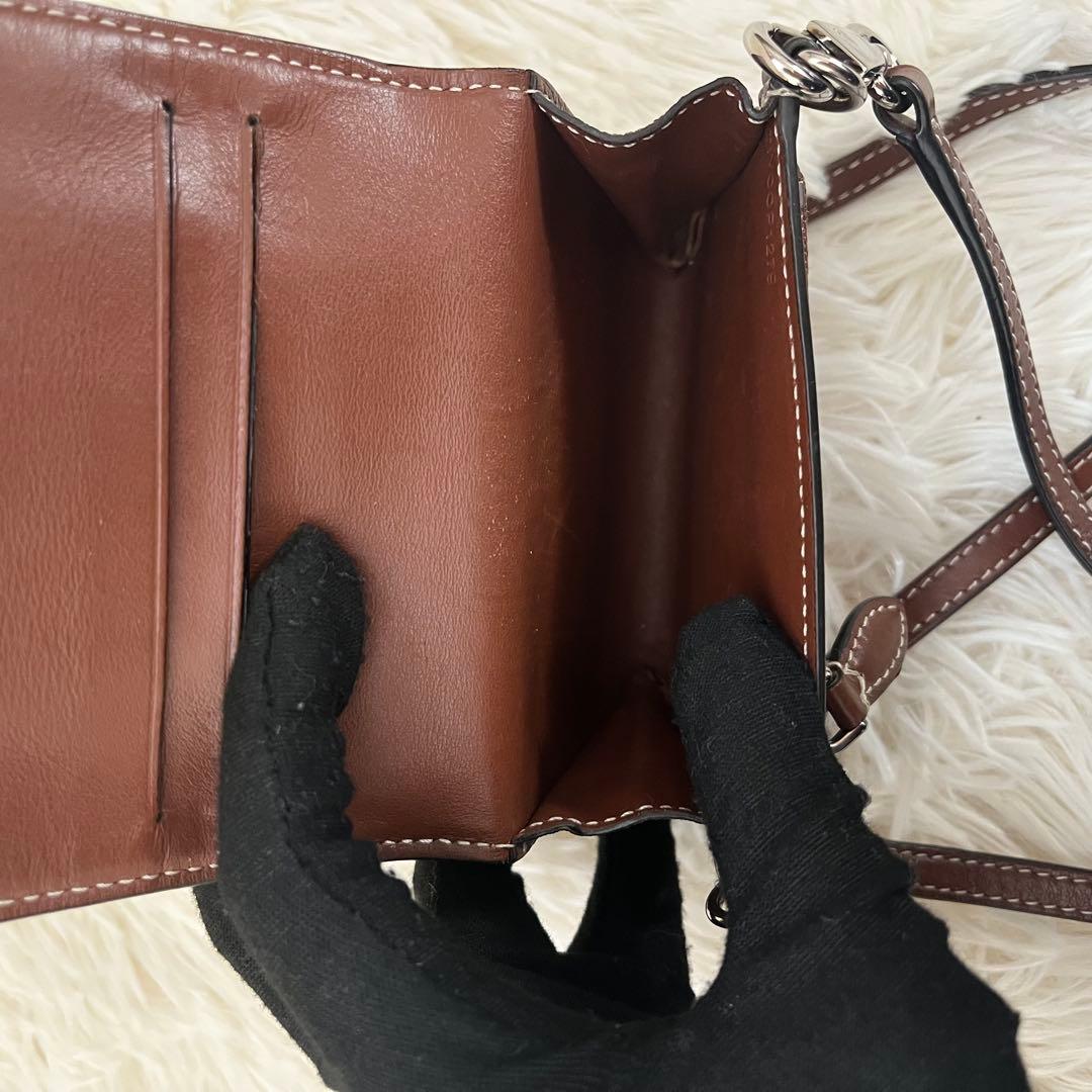 Burberry TBロゴ ショルダーウォレット 二つ折り財布 ブラウン