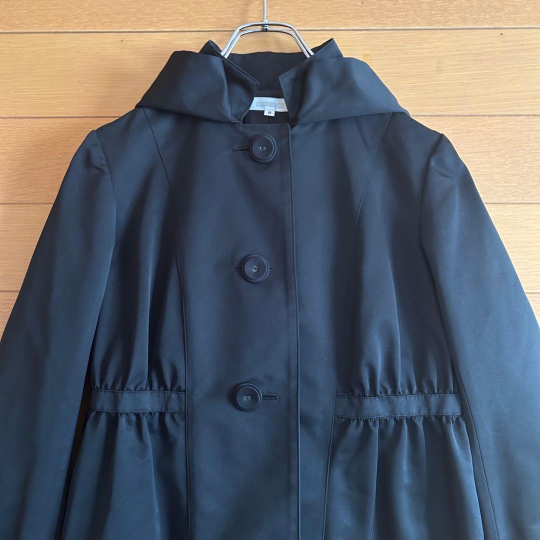 美品 Chousonnette シューソネットFOXEY フード付コート 黒 M