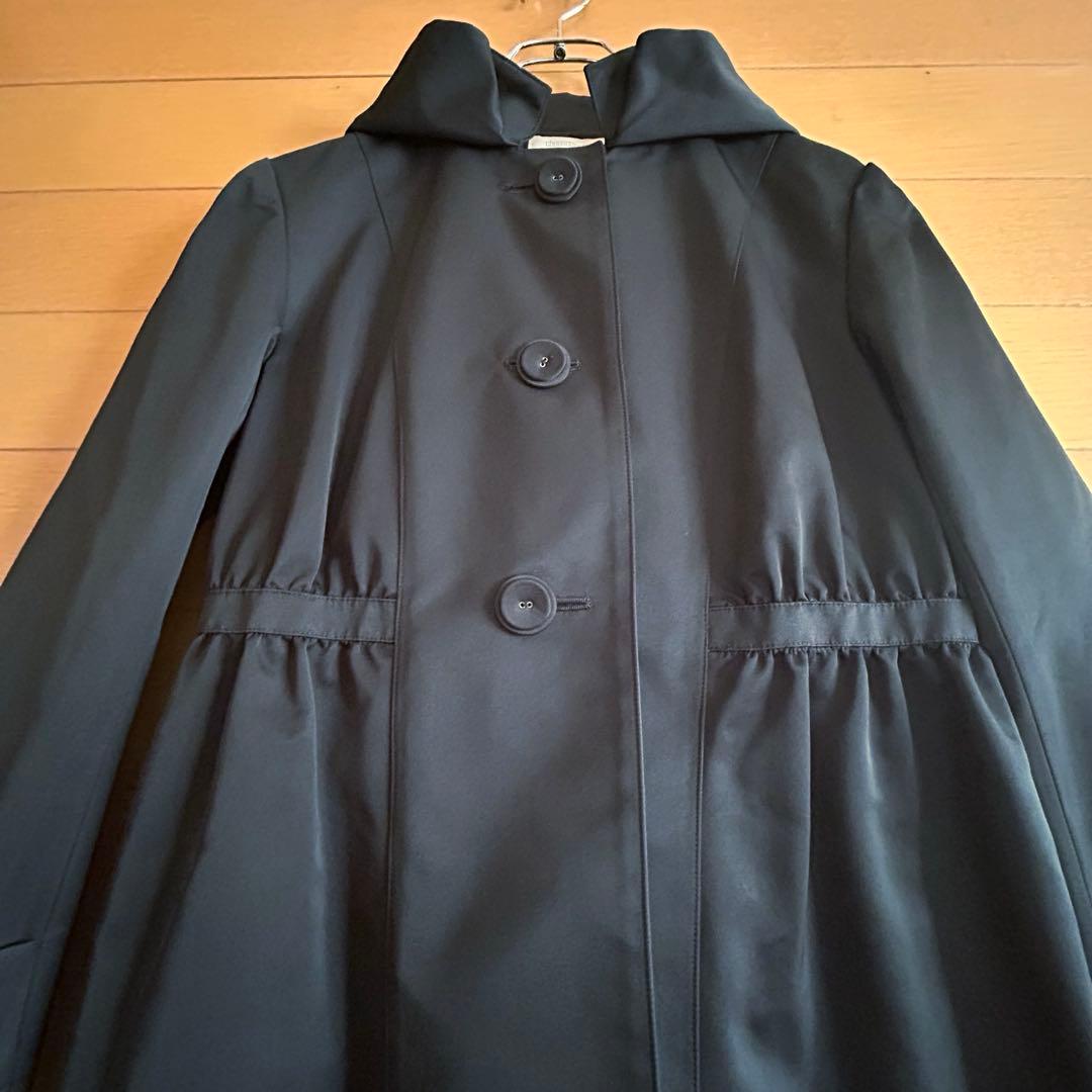 美品 Chousonnette シューソネットFOXEY フード付コート 黒 M