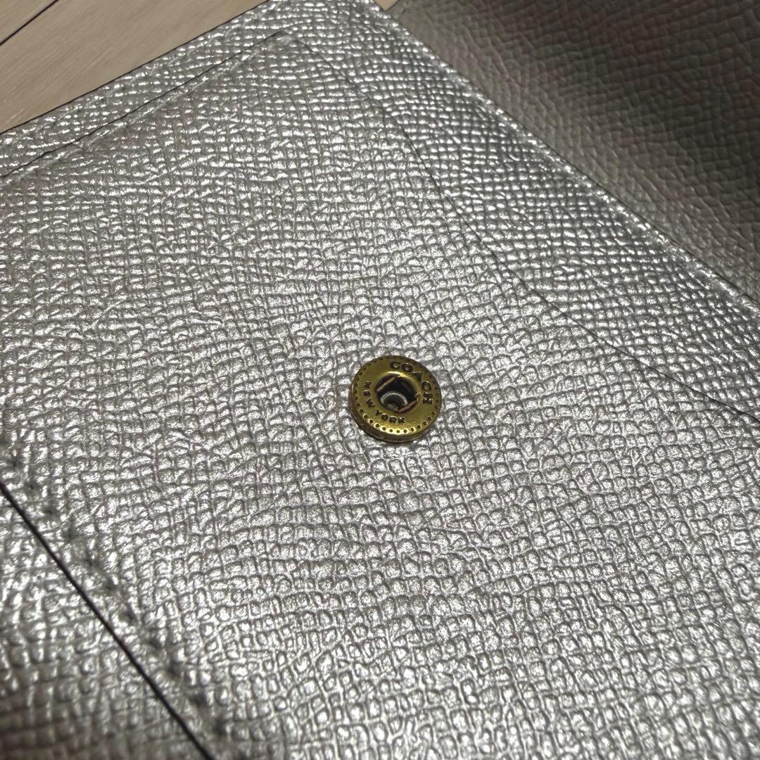COACH ウィン スモール ウォレット 三つ折り 財布 ケース シルバー