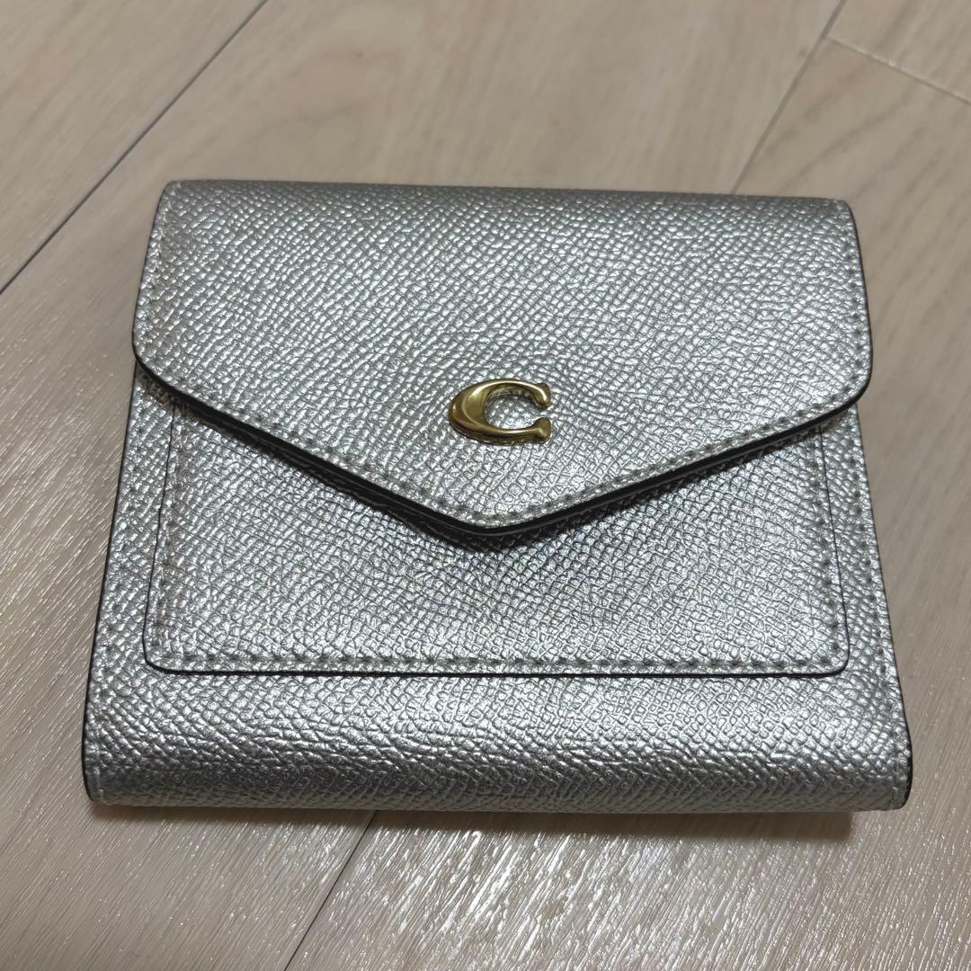 COACH ウィン スモール ウォレット 三つ折り 財布 ケース シルバー