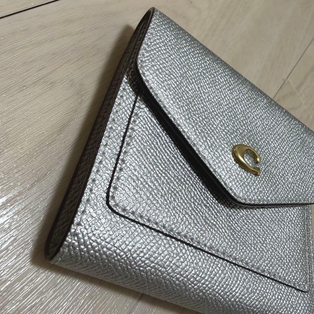 COACH ウィン スモール ウォレット 三つ折り 財布 ケース シルバー