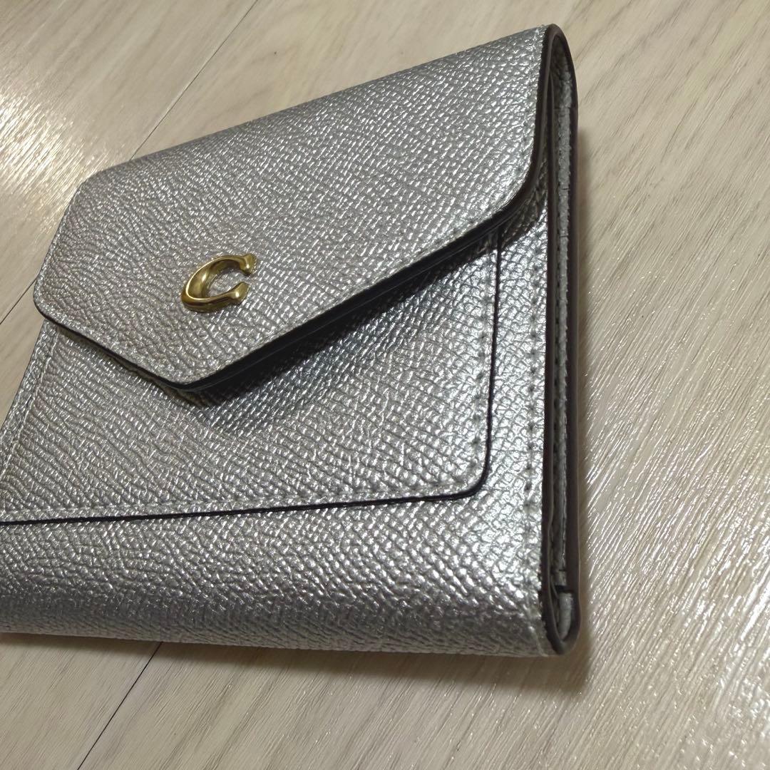COACH ウィン スモール ウォレット 三つ折り 財布 ケース シルバー