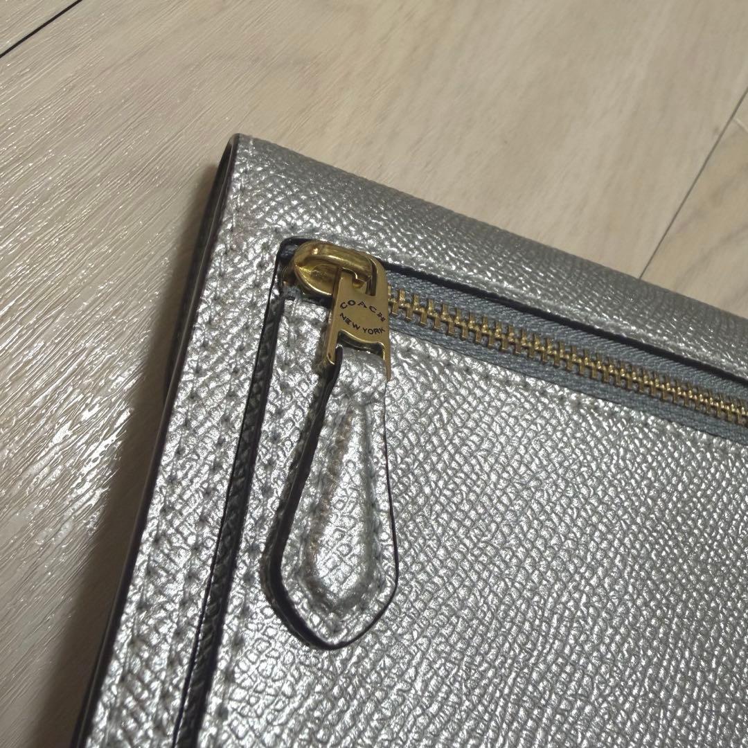 COACH ウィン スモール ウォレット 三つ折り 財布 ケース シルバー