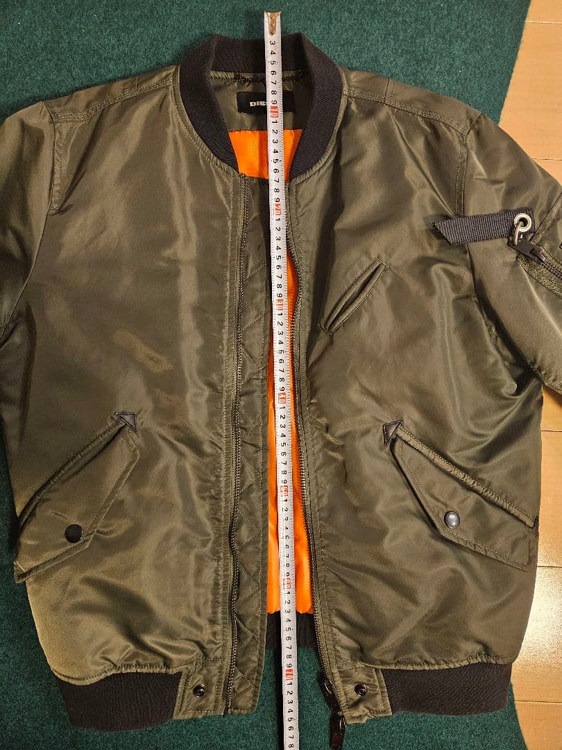 DIESEL ディーゼル MA-1 ボンバージャケット カーキ オレンジ裏地