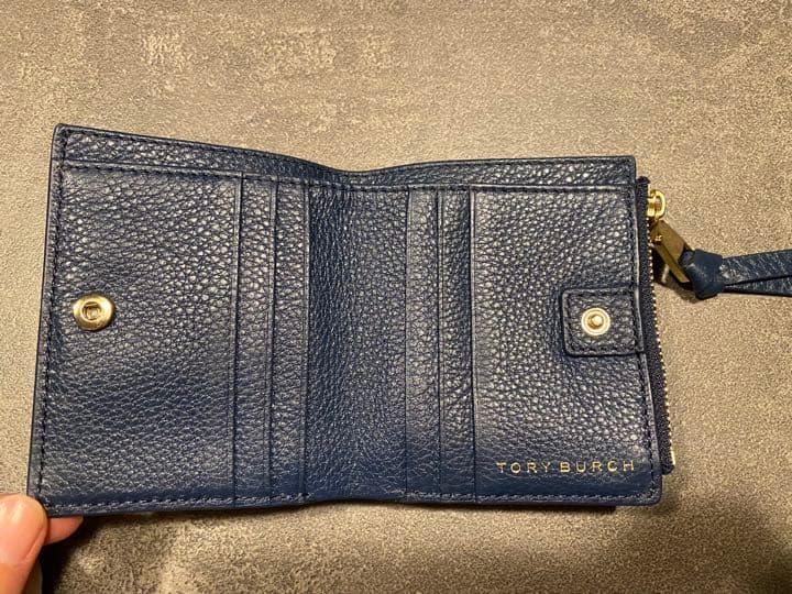 N☆トリーバーチ 財布 二つ折り ミニ財布 ネイビー 紺 新品未使用