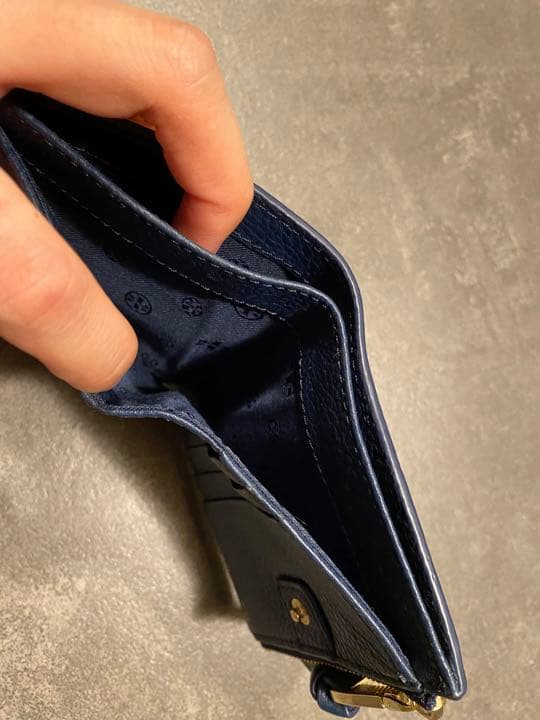N☆トリーバーチ 財布 二つ折り ミニ財布 ネイビー 紺 新品未使用