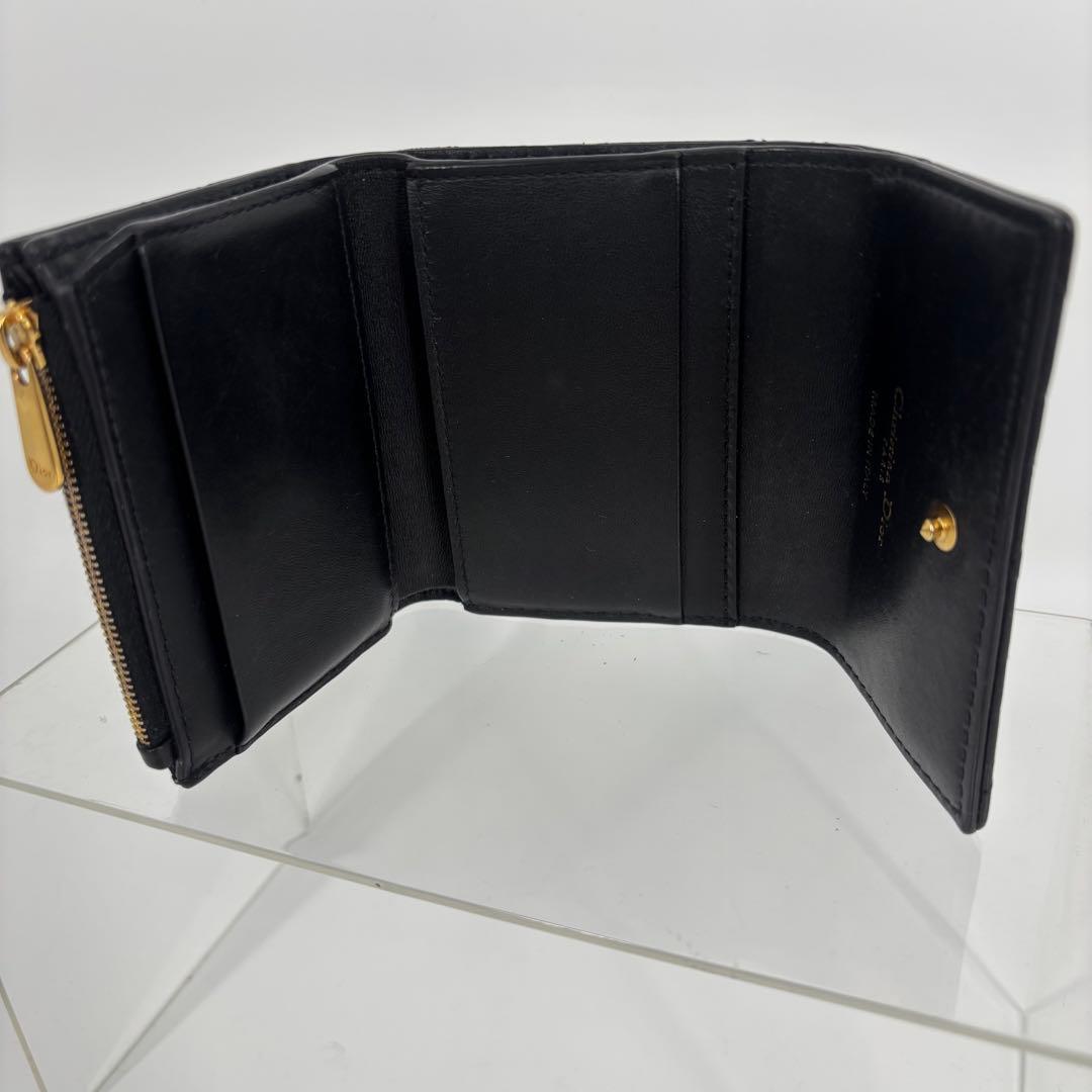 DIOR Jolie Hibiscus ウォレット 三つ折り財布 ブラック
